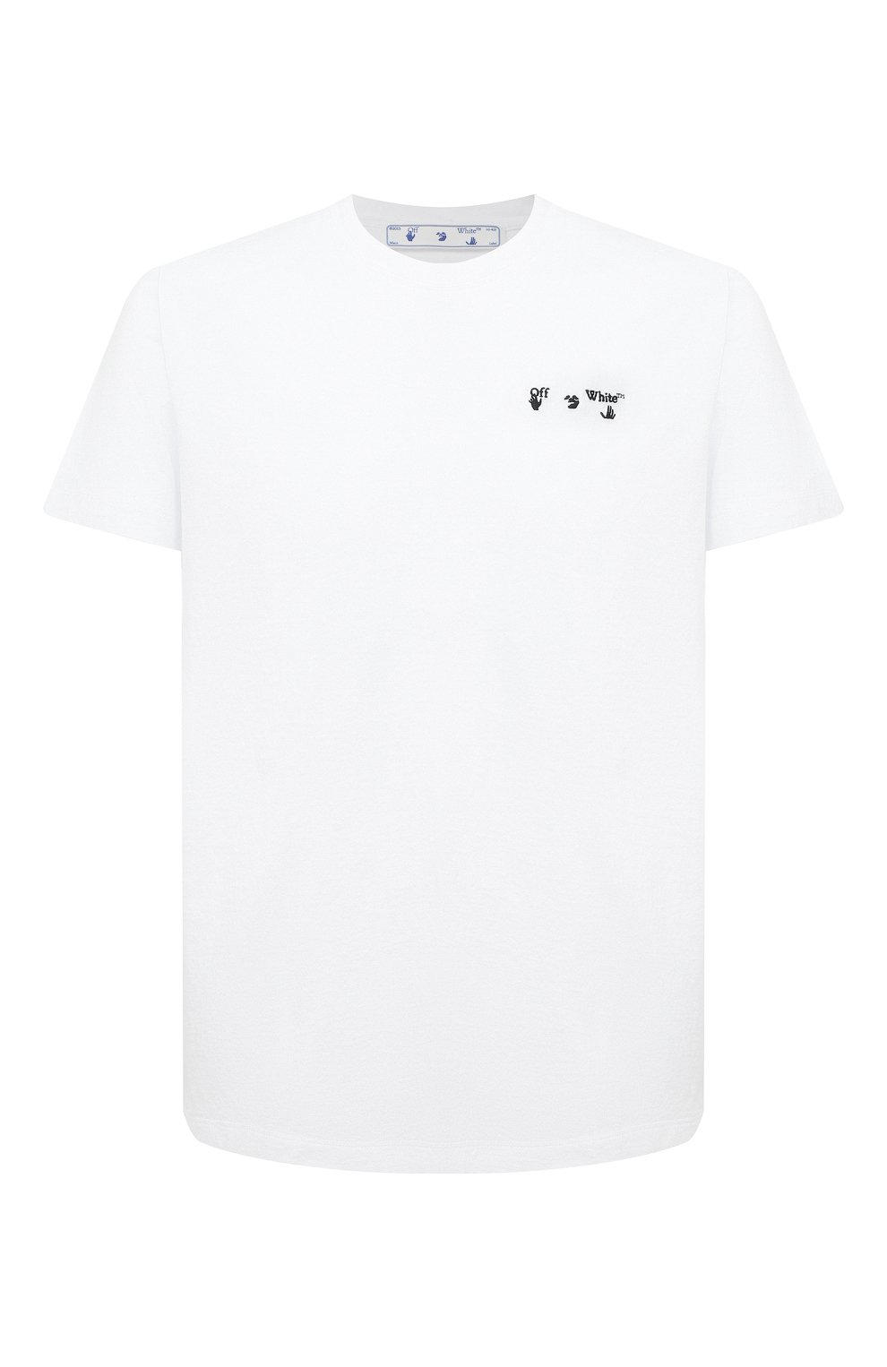 Мужская хлопковая футболка OFF-WHITE белого цвета, арт. 0MAA027R21JER001 | Фото 1 (Рукава: Короткие; Длина (для топов): Стандартные; Стили: Гранж; Принт: С принтом; Мужское Кросс-КТ: Футболка-одежда; Материал внешний: Хлопок)