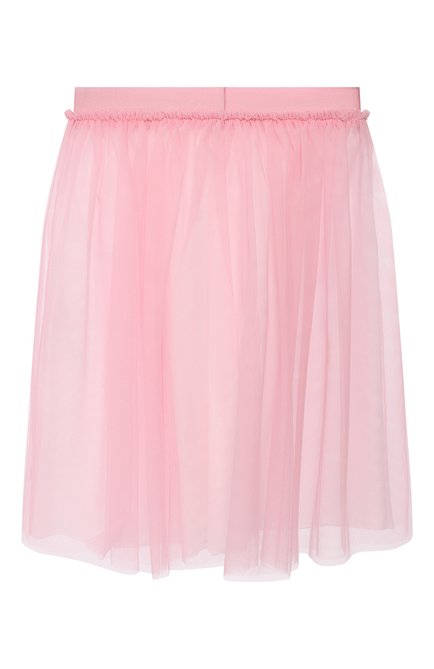 Детская юбка IL GUFO светло-розового цвета, арт. P20GN151H0018/10A-12A | Фото 2 (Материал подклада: Хлопок; Материал внешний: Синтетический материал; Случай: Повседневный, Вечерний)