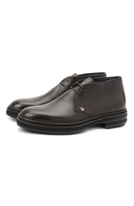 Мужские кожаные ботинки ZILLI коричневого цвета,  арт. MDU-A095/003 | Фото 1 (Мужское Кросс-КТ: Ботинки-обувь, Дезерты-обувь; Материал внутренний: Текстиль; Подошва: Массивная; Материал внешний: Кожа; Материал утеплителя: Без утеплителя; Региональные ограничения белый список (Axapta Mercury): RU; Длина стельки: 29,2, 28,8, 27,5)
