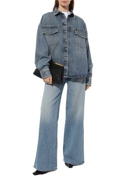 Женская джинсовая куртка HALFBOY голубого цвета, арт. HFW231WSSL044 | Фото 2 (Кросс-КТ: Куртка, Деним; Рукава: Длинные; Стили: Гранж; Материал сплава: Проставлено; Материал внешний: Хлопок, Деним; Драгоценные камни: Проставлено; Длина (верхняя одежда): Короткие)