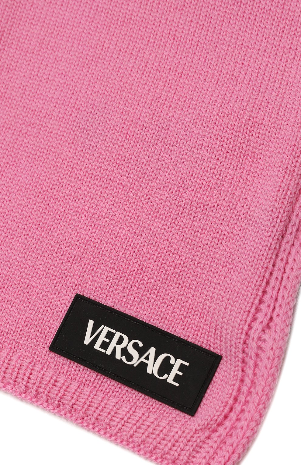 Детский шерстяной шарф VERSACE розового цвета, арт. 1010846/1A07913 | Фото 2 (Материал: Текстиль, Шерсть; Материал сплава: Проставлено; Нос: Не проставлено)
