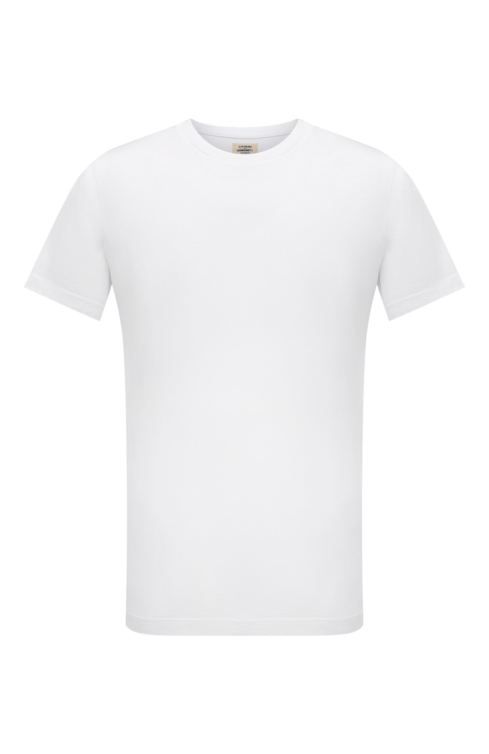 Мужская хлопковая футболка CITIZENS OF HUMANITY белого цвета, арт. MSK500 | Фото 1 (Принт: Без принта; Рукава: Короткие; Длина (для топов): Стандартные; Материал внешний: Хлопок; Стили: Кэжуэл)