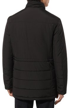 Мужская утепленная куртка CANALI черного цвета, арт. 020363/SG02321 | Фото 4 (Кросс-КТ: Куртка; Рукава: Длинные; Длина (верхняя одежда): До середины бедра; Материал внешний: Синтетический материал; Мужское Кросс-КТ: утепленные куртки; Материал сплава: Проставлено; Драгоценные камни: Проставлено; Материал подклада: Купро; Стили: Кэжуэл)