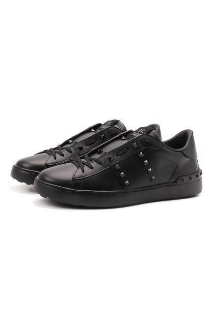 Мужские кожаные кеды rockstud untitled VALENTINO черного цвета, арт. WY2S0931/YEK | Фото 1 (Материал внутренний: Натуральная кожа; Подошва: Массивная; Материал внешний: Кожа; Материал утеплителя: Без утеплителя; Региональные ограничения белый список (Axapta Mercury): RU; Длина стельки: 28,3, 29, 27,1, 28,1, 26,9, 27,6, 25,0, 25,6, 26,0, 26,3, 26,6, 27,0, 27,3, 28,0, 28,6, 29,0, 29,6, 30,3, 25,3; Стили: Классический)