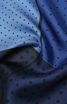 Мужской шелковый платок LANVIN синего цвета, арт. 2906/HANDKERCHIEF | Фото 2 (Принт: С принтом; Материал: Текстиль, Шелк; Стили: Классический)