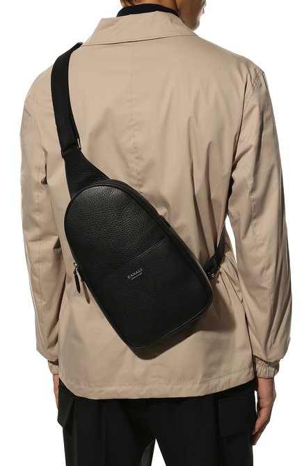 Мужской кожаный рюкзак CANALI черного цвета, арт. P226105/NA00134 | Фото 2 (Материал: Натуральная кожа; Размер: medium; Ремень/цепочка: На ремешке, На плечо)