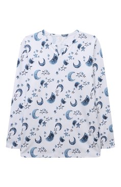 Женская хлопковая пижама AMIKI CHILDREN белого цвета, арт. CHRIS | Фото 2 (Рукава: Длинные; Материал сплава: Проставлено; Материал внешний: Хлопок; Драгоценные камни: Проставлено)