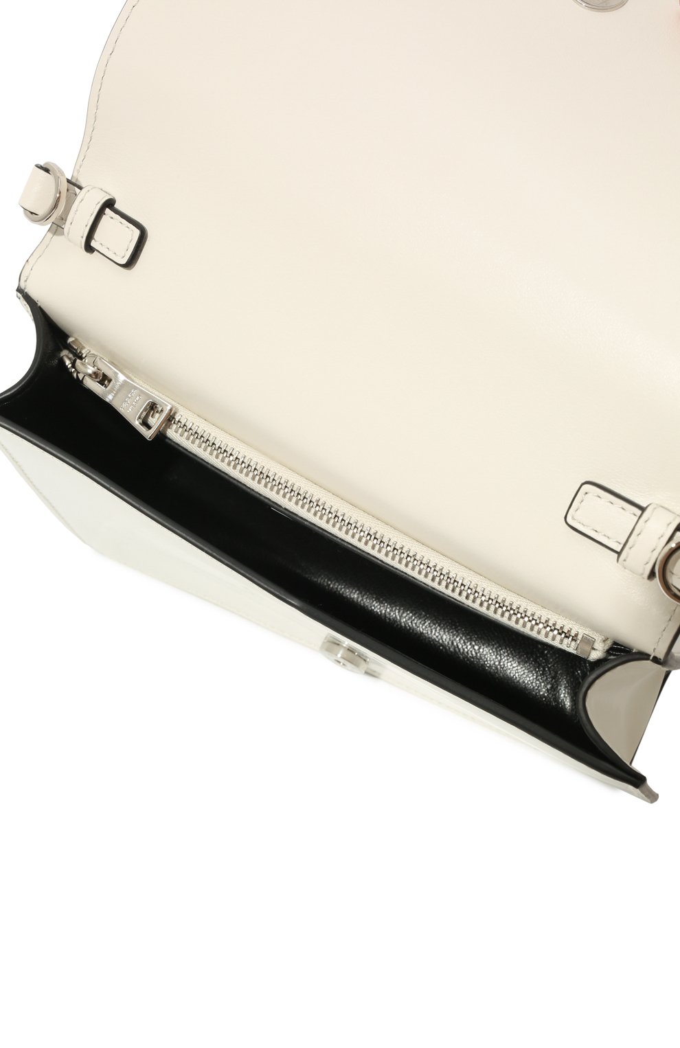Женская сумка PRADA белого цвета, арт. 1BD307-ZO6-F0009-5OO | Фото 5 (Сумки-технические: Сумки через плечо; Материал: Натуральная кожа; Размер: mini)