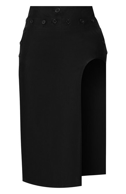 Женская льняная юбка ANN DEMEULEMEESTER черного цвета по цене 77700 руб., арт. 2001-1642-174-099 | Фото 1