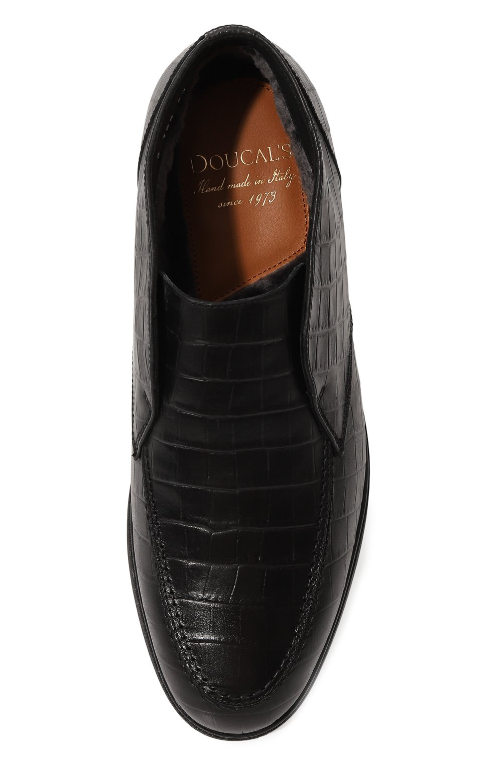 Мужские кожаные ботинки DOUCAL'S черного цвета, арт. DU3125ED0-UN023N | Фото 6 (Материал утеплителя: Натуральный мех; Мужское Кросс-КТ: Ботинки-обувь; Материал сплава: Проставлено; Подошва: Плоская; Драгоценные камни: Проставлено)