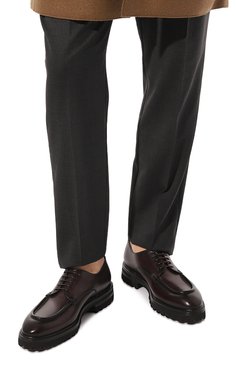 Мужские кожаные дерби W.GIBBS бордового цвета, арт. 7260008/0ASI DELAVE | Фото 3 (Материал внутренн ий: Натуральная кожа; Материал сплава: Проставлено; Нос: Не проставлено; Стили: Классический)