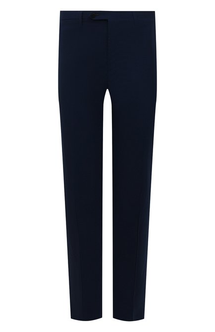Мужские брюки шерсти и шелка KITON темно-синего цвета, арт. UPNFC/6N35 | Фото 1 (Материал внешний: Шерсть; Big photo: Big photo; Длина (брюки, джинсы): Стандартные; Случай: Формальный; Стили: Классический)