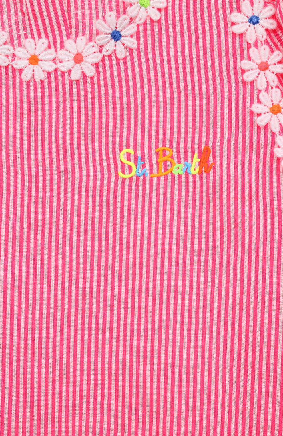 Детское хлопковое платье MC2 SAINT BARTH розового цвета, арт. STBK/DRESSY/04075D | Фото 3 (Рукава: Короткие; Случай: Повседневный; Материал сплава: Проставлено; Материал внешний: Хлопок; Девочки Кросс-КТ: Платье-одежда; Драгоценные камни: Проставлено)