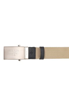 Мужской ремень PRADA бежевого цвета, арт. 2CN012-2DAI-F0GBW | Фото 4 (Материал: Текстиль, Синтетический материал; Случай: Повседневный)