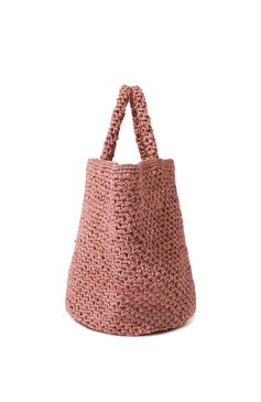 Женская сумка SANS-ARCIDET розового цвета, арт. KAPITY LACY-K/M | Фото 4 (Женское Кросс-КТ: Сумка-пляжные сумки; Материал сплава: Проставлено; Материал: Растительное волокно; Драгоценные камни: Проставлено; Размер: large)