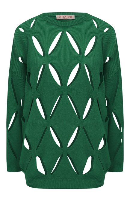 Женский шерстяной пуловер VALENTINO зеленого цвета по цене 194000 руб., арт. XB0KC27X6R2 | Фото 1