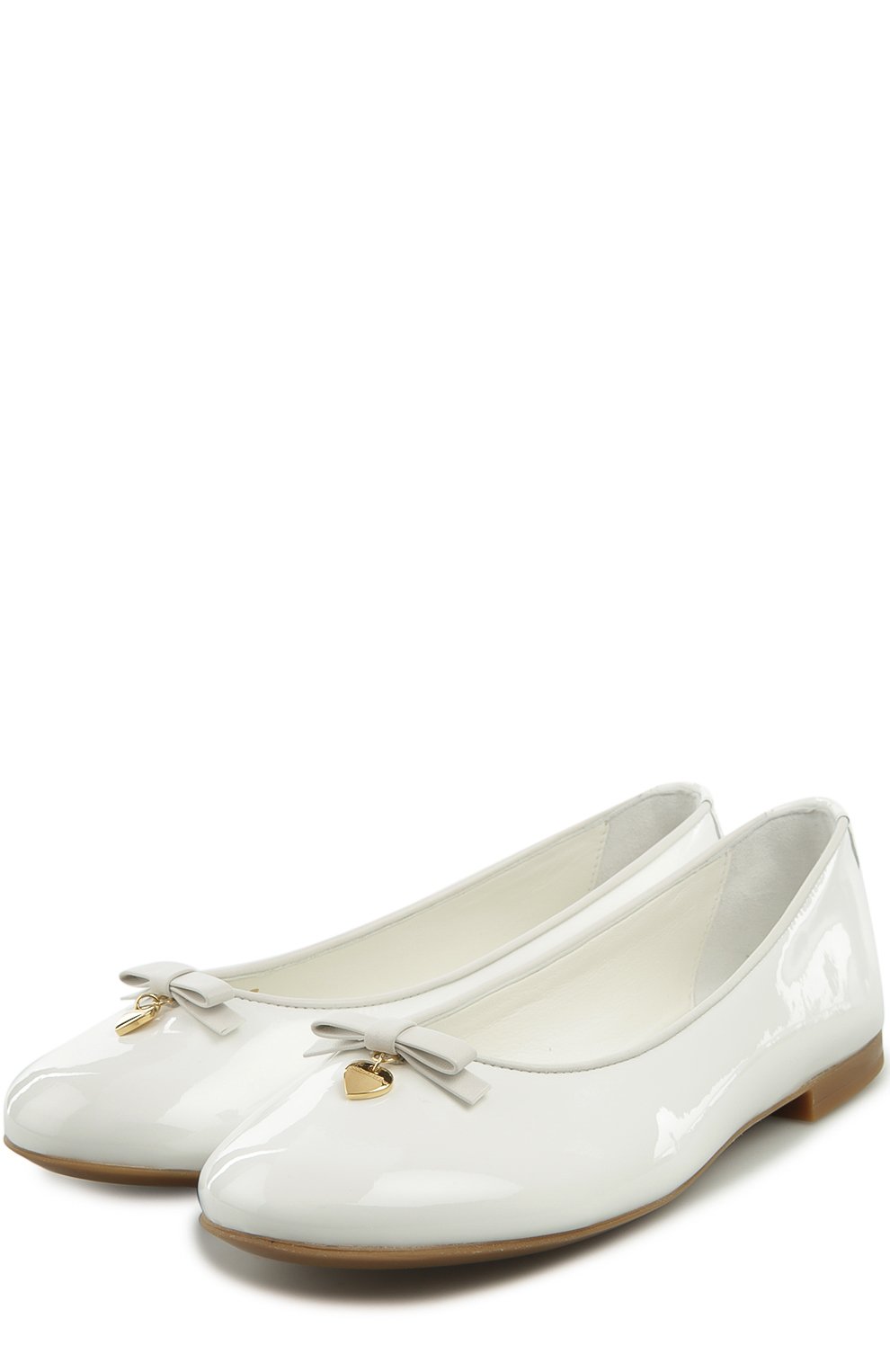 Кожаные балетки DOLCE & GABBANA детские белого цвета — купить в ...