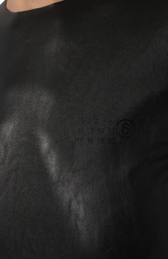 Женское платье MM6 черного цвета, арт. S52DD0004/STJ380 | Фото 5 (Рукава: Длинные; Сл учай: Повседневный; Материал внешний: Синтетический материал; Материал сплава: Проставлено; Длина Ж (юбки, платья, шорты): Миди; Драгоценные камни: Проставлено; Женское Кросс-КТ: Платье-одежда; Стили: Кэжуэл)