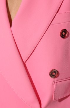 Женский жакет DOLCE & GABBANA розового цвета, арт. F29N0T/FUUA1 | Фото 5 (Рукава: Длинные; Стили: Гламурный; Случай: Вечерний; Материал внешний: Синтетический материал, Вискоза; Длина (для топов): Стандартные; 1-2-бортные: Двубортные; Женское Кросс-КТ: Жакет-одежда; Материал подклада: Шелк)