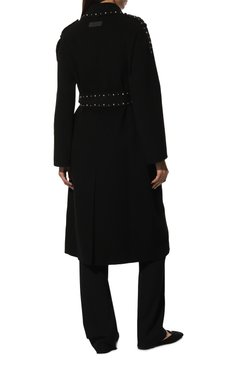 Женское шерстяное пальто ERMANNO FIRENZE черного цвета, арт. D41ED 001CCE04 | Фото 4 (Материал внешний: Шерсть; Рукава: Длинные; Длина (верхняя одежда): Длинные; 1-2-бортные: Однобортные; Стили: Кэжуэл)