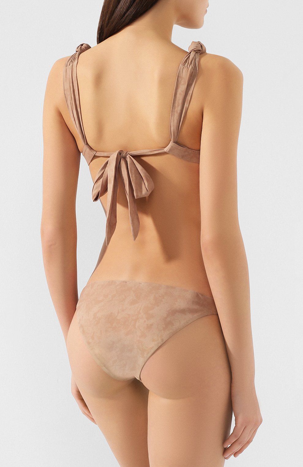 Женский плавки-бикини NANUSHKA бежевого цвета, арт. SUMMERS_C0LD TAUPE_SWIM JERSEY | Фото 3 (Женское Кросс-КТ: Раздельные купальники; Материал внешний: Синтетический материал; Статус проверки: Проверена категория)