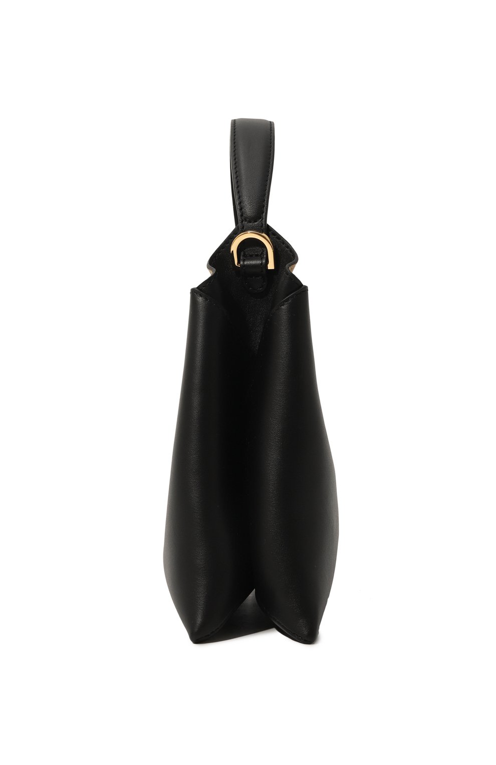 Женская сумка elieze mini REE PROJECTS черного цвета, арт. ELIEZMI1SC | Фото 4 (Сумки-технические: Сумки top-handle; Материал: Натуральная кожа; Материал сплава: Проставлено; Размер: mini; Ремень/цепочка: На ремешке; Драгоценные камни: Проставлено)