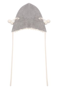 Детского кашемировая шапка OSCAR ET VALENTINE серого цвета, арт. BON04CHERRYS | Фото 2 (Материал: Текстиль, Кашемир, Шерсть)