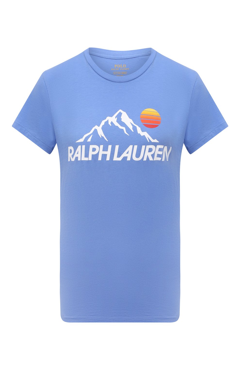 Хлопковая футболка Polo Ralph Lauren Голубой 211846885 5601896