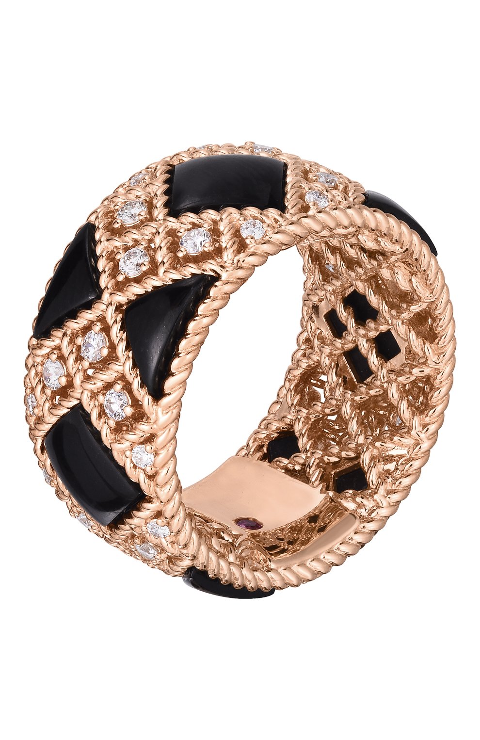 Женские кольцо ROBERTO COIN бесцветного цвета, арт. ADV888RI2015 | Фото 1 (Драгоценные камни: Бриллианты; Материал сплава: Розовое золото)