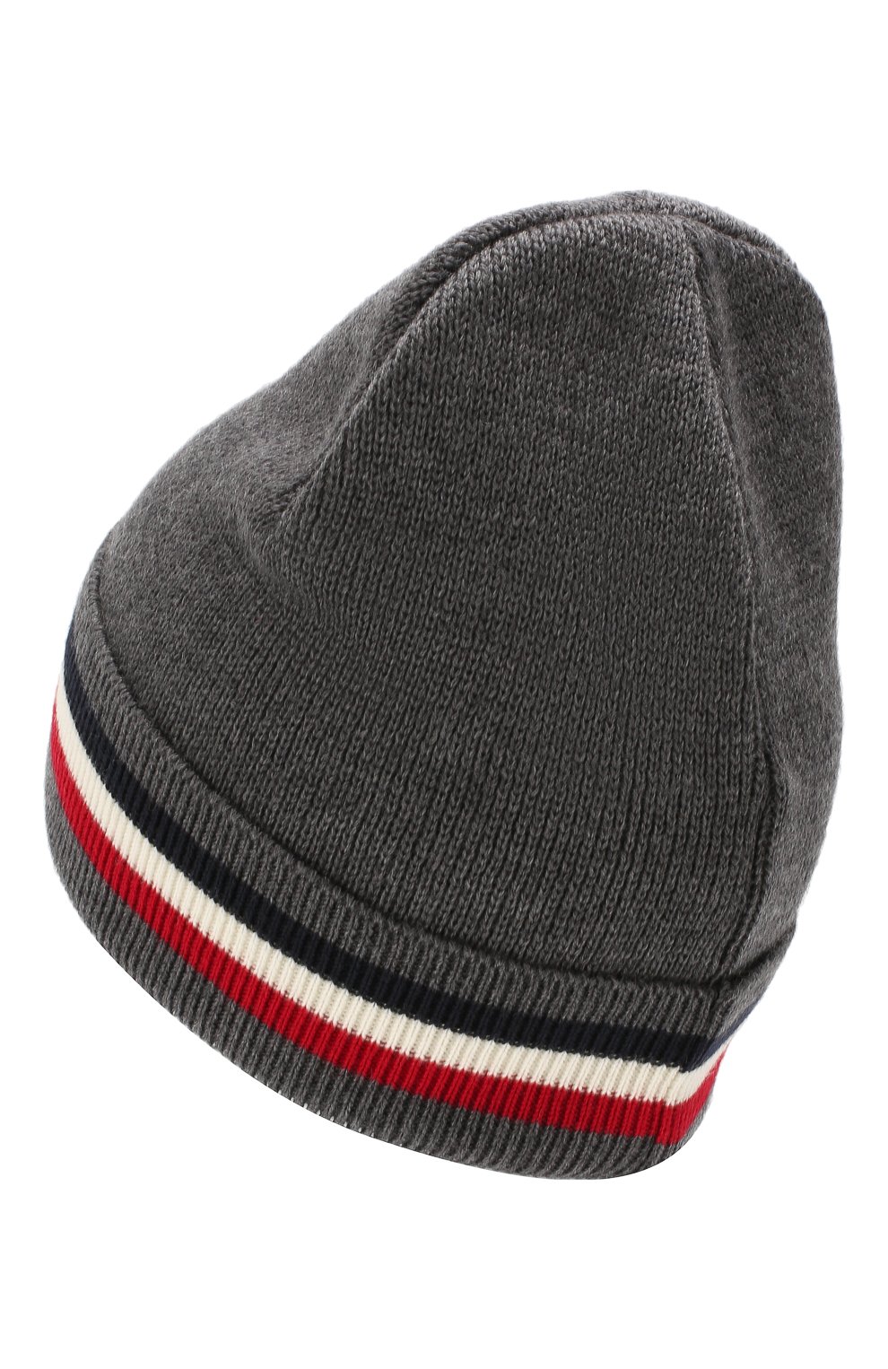 Мужская шерстяная шапка MONCLER темно-серого цвета, арт. E2-091-00328-00-02292 | Фото 2 (Материал: Текстиль, Шерсть; Кросс-КТ: Трикотаж; Статус проверки: Проверено, Проверена категория)