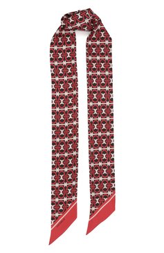 Женский шелковый шарф-твилли COCCINELLE кораллового цвета, арт. E7 MYZ 46 03 01 | Фото 1 (Материал: Текстиль, Шелк; Материал сплава: Проставлено; Нос: Не проставлено)