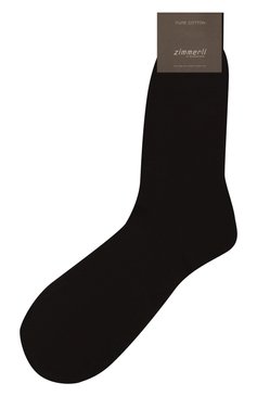  Мужские хлопковые носки ZIMMERLI темно-коричневого цвета, арт. 2501/11-5 | Фото 1 (Кросс-КТ: бельё; Материал сплава: Проставлено; Нос: Не проставлено; Материал внешний: Хлопок)