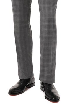 Мужские кожаные оксфорды SANTONI черного цвета, арт. MCJG18595PB1H0BR | Фото 3 (Мужское Кросс-КТ: Броги-обувь; Материал внутренний: Натуральная кожа; Материал сплава: Проставлено; Нос: Не проставлено; Стили: Классический)
