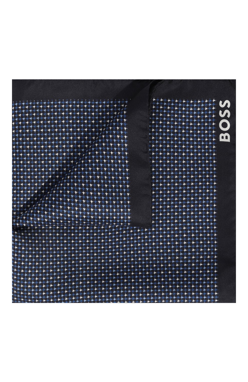 Мужской шелковый платок BOSS синего цвета, арт. 50499598 | Фото 1 (Материал: Текстиль, Шелк)