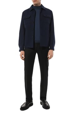 Мужская шерстяная куртка-рубашка SARTORIO темно-синего цвета, арт. SFURATS0693702 | Фото 2 (Кросс-КТ: Куртка; Мужское Кросс-КТ: шерсть и кашемир; Материал внешний: Шерсть; Рукава: Длинные; Материал сплава: Проставлено; Драгоценные камни: Проставлено; Длина (верхняя одежда): Короткие; Стили: Кэжуэл)