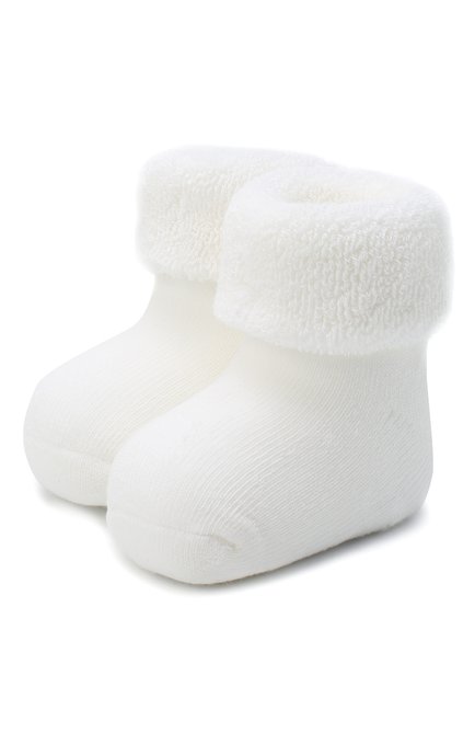 Детские хлопковые носки FALKE белого цвета, арт. 10612. | Фото 1 (Материал: Хлопок, Текстиль)