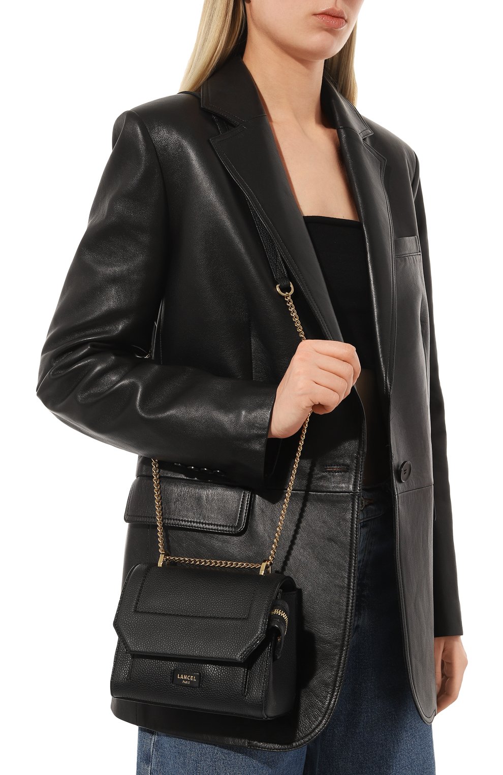 Женская сумка ninon s LANCEL черного цвета, арт. A09221 | Фото 2 (Сумки-технические: Сумки top-handle; Материал: Натуральная кожа)