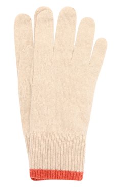 Детские кашемировые перчатки BRUNELLO CUCINELLI кремвого цвета, арт. B22M90100B | Фото 1 (Материал: Текстиль, Кашемир, Шерсть; Материал сплава: Проставлено; Нос: Не проставлено)