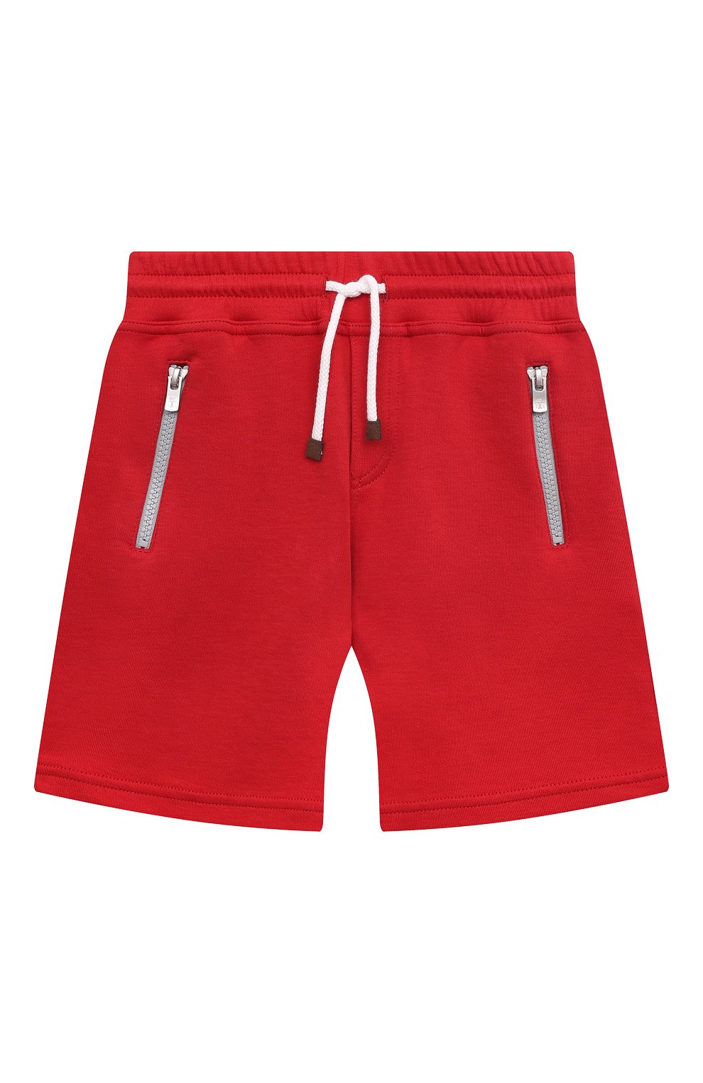 Детские хлопковые шорты BRUNELLO CUCINELLI красного цвета, арт. B0T35E392A | Фото 1 (Случай: Повседневный; Материал сплава: Проставлено; Нос: Не проставлено; Материал внешний: Хлопок)