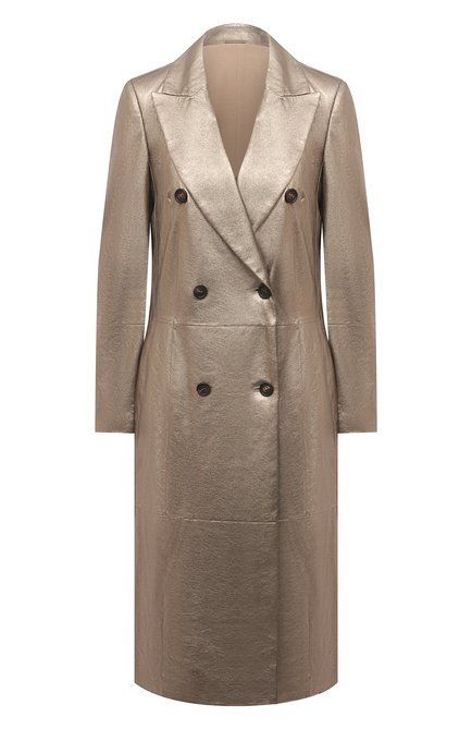 Женское кожаное пальто BRUNELLO CUCINELLI золотого цвета по цене 926500 руб., арт. M0PEL9660 | Фото 1
