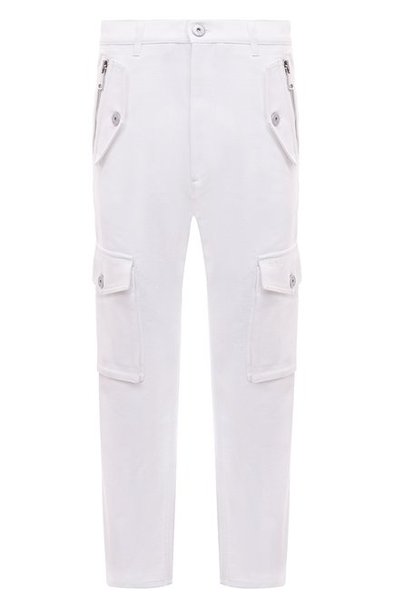 Мужские хлопковые брюки-карго BALMAIN бело�го цвета по цене 185500 руб., арт. AH0PQ006CD96 | Фото 1