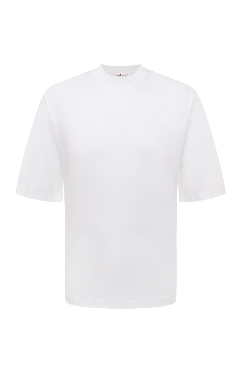Мужская хлопковая футболка KITON белого цвета, арт. UMC023K06R49 | Фото 1 (Принт: Без принта; Рукава: Короткие; Длина (для топов): Стандартны е; Материал сплава: Проставлено; Материал внешний: Хлопок; Драгоценные камни: Проставлено; Стили: Кэжуэл)