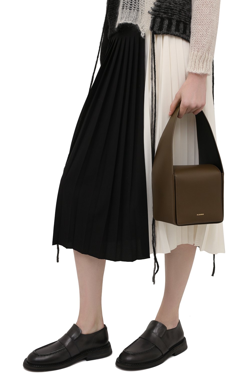 Женские кожаные лоферы alluce MARSELL серого цвета, арт. MW6553/PELLE VITELL0 | Фото 3 (Подошва: Платформа; Материал внешний: Кожа; Каблук высота: Низкий; Материал внутренний: Натуральная кожа)