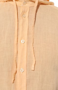 Мужская льняная рубашка SONRISA желтого цвета, арт. IS118F/TC/TC162 | Фото 5 (Манжеты: На пуговицах; Воротник: С капюшон ом; Рукава: Длинные; Случай: Повседневный; Длина (для топов): Стандартные; Материал сплава: Проставлено; Материал внешний: Лен; Принт: Однотонные; Драгоценные камни: Проставлено; Стили: Кэжуэл)