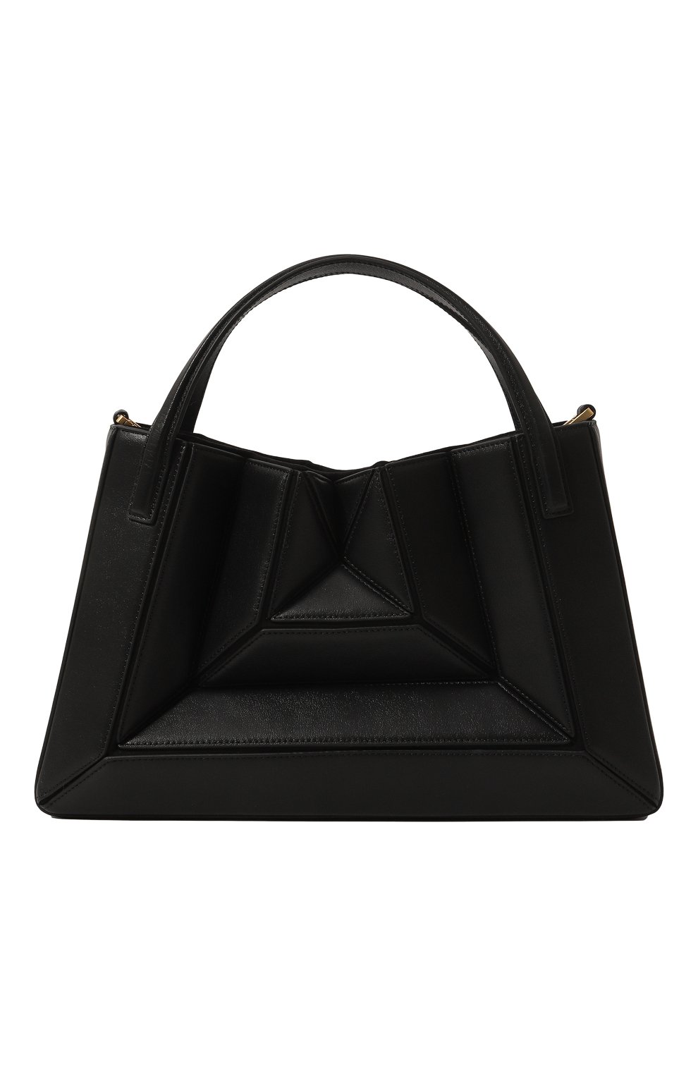 Женская сумка sera MLOUYE черного цвета, арт. 10-016 | Фото 6 (Сумки-технические: Сумки top-handle; Размер: medium; Материал: Натуральная кожа; Ремень/цепочка: На ремешке)