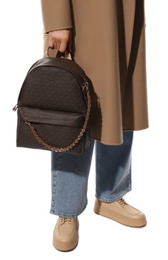 Женский рюкзак slater MICHAEL MICHAEL KORS темно-коричневого цвета, арт. 30T0G04B6B | Фото 2 (Размер: medium; Материал: Текстиль, Экокожа; Стили: Кэжуэл)