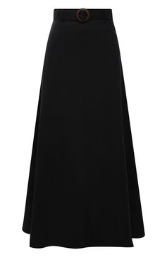 Женская льняная юбка FAITHFULL THE BRAND черного цвета, арт. FF1671-BLK | Фото 1 (Женское Кросс-КТ: Юбка-пляжная одежда, Юбка-одежда; Материал внешний: Лен; Длина Ж (юбки, платья, шорты): Макси; Материал подклада: Вискоза; Стили: Бохо)