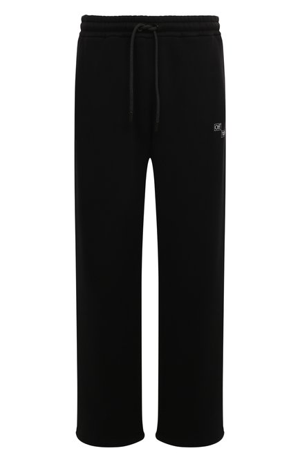 Мужские хлопковые брюки OFF-WHITE черного цвета, арт. 0MCH054F23FLE001 | Фото 1 (Длина (брюки, джинсы): Стандартные; Материал сплава: Проставлено; Драгоценные камни: Проставлено; Материал внешний: Хлопок)