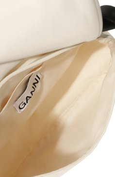 Женская сумка knot GANNI кремвого цвета, арт. A4891 | Фото 5 (Сумки-технические: Сумки top-handle; Размер: medium; Материал сплава: Проставлено; Материал: Текстиль; Драгоценные камни: Проставлено)