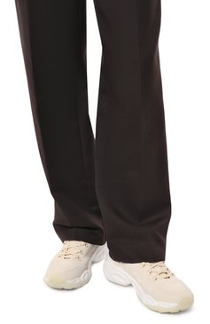 Мужские кожаные кроссовки  JIL SANDER кремвого цвета, арт. J50WS0014/P5294 | Фото 3 (Материал внутренний: Натуральная кожа; Материал сплава: Проставлено; Подошва: Массивная; Драгоценные камни: Проставлено)